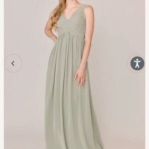 Revelry Silver Sage Chiffon Bridesmaid Dress